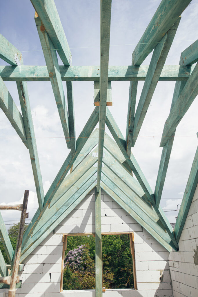 Unfinished House An image of an unfinished house's roof rafters